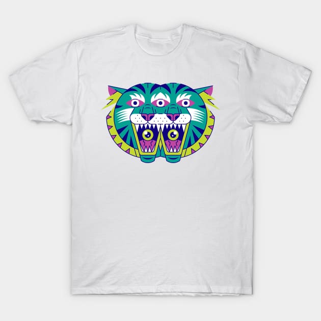 Two Tiger Heads T-Shirt by Skilline